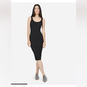 Everlane The E2 Ribbed Tank Dress in Black LBD